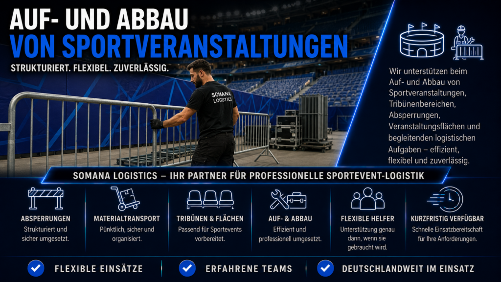 Auf- und Abbau von Sportveranstaltungen