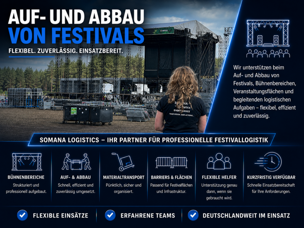 Auf- und Abbau von Festivals